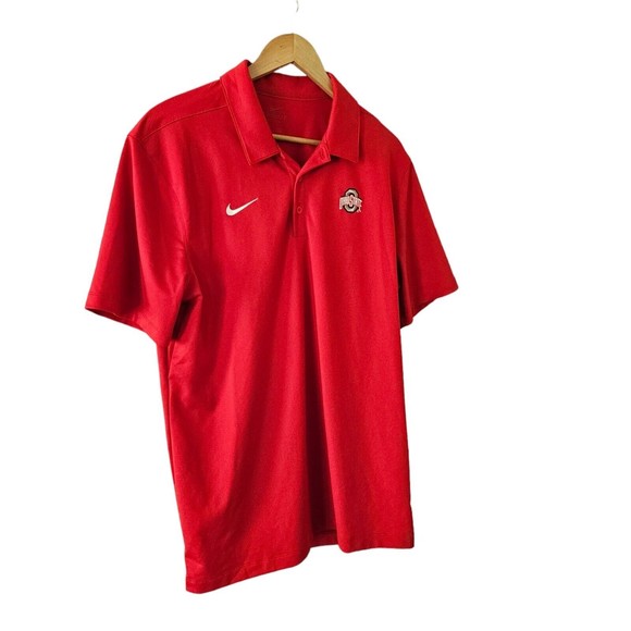 NIKE Dri Fit OSU Ohio State Buckeyes‎ Coaches Polo Shirt Men's Size Large - Picture 2 of 5
